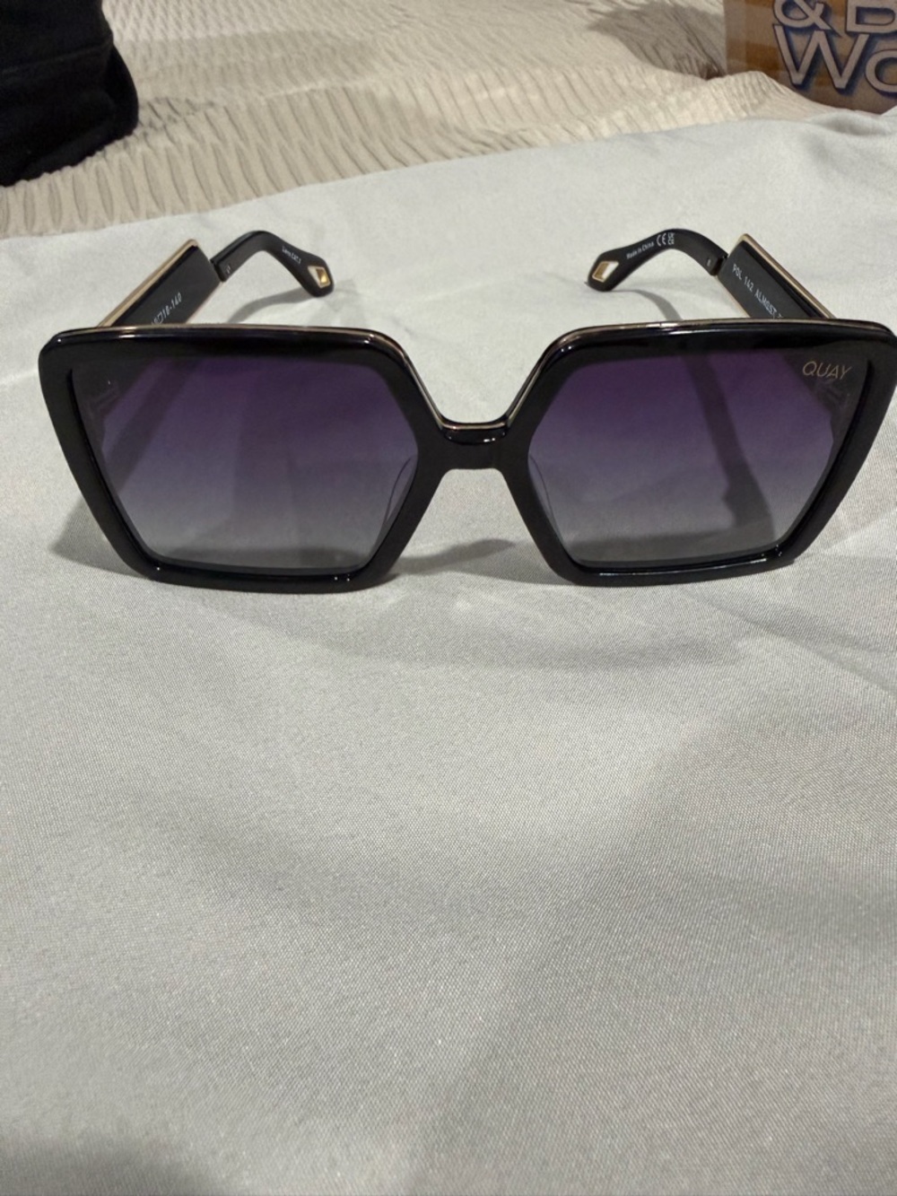 Quay Australia Black Sunglasses with Purple Gradient Lenses